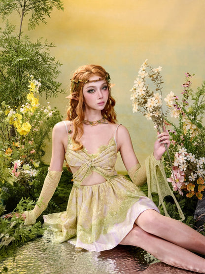 Forest Elf Style Lace Butterfly Romantic Camisole Dress【s0000016450】