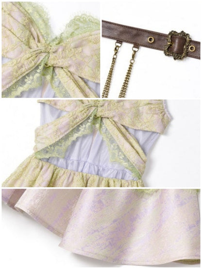 Forest Elf Style Lace Butterfly Romantic Camisole Dress【s0000016450】