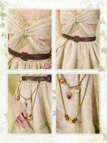 Forest Elf Style Lace Butterfly Romantic Camisole Dress【s0000016450】