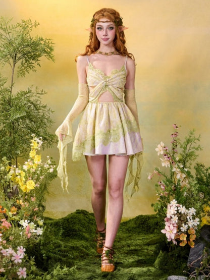 Forest Elf Style Lace Butterfly Romantic Camisole Dress【s0000016450】