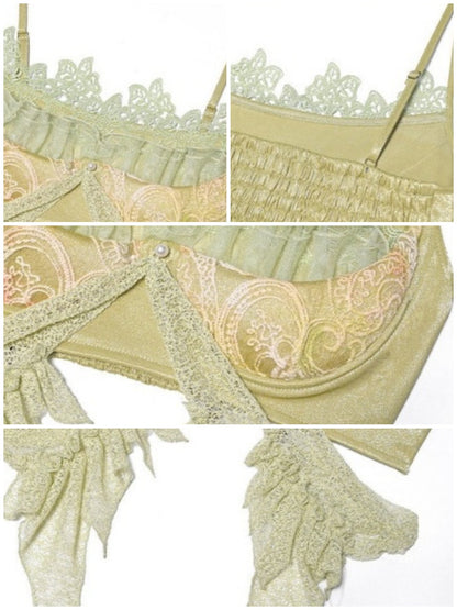 Forest Elf Style Lace Ruffle Bustier【s0000016455】