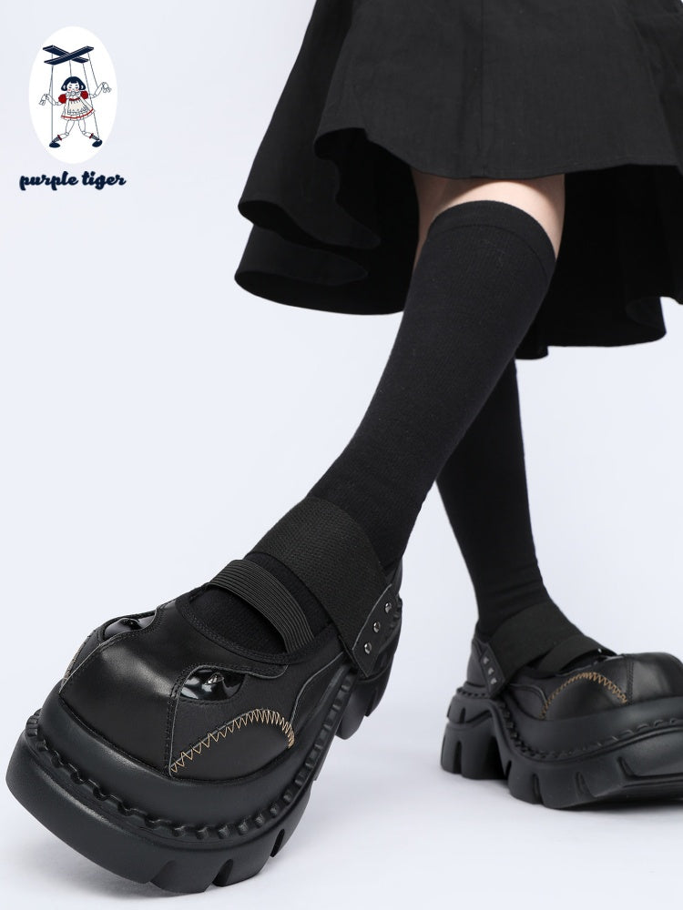Zigzag Stitching Chunky Platform Mary Jane Shoes【s0000016456】