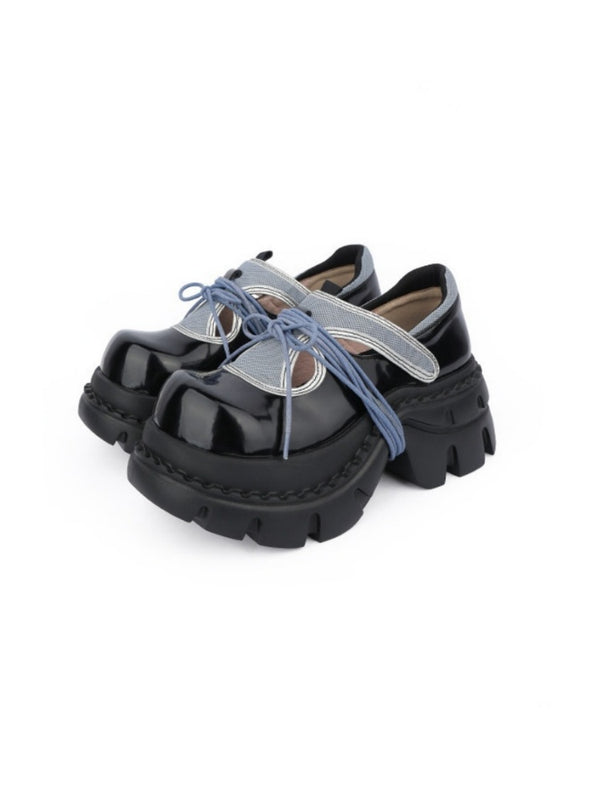 Preppy Style Wrap-Around Lace-Up Chunky Mary Jane Shoes【s0000016457】