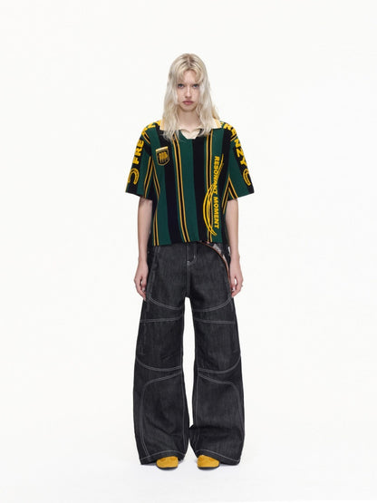 Vintage Jersey Style Athleisure Texture Knitted Short Sleeve Polo Shirt【s0000016460】