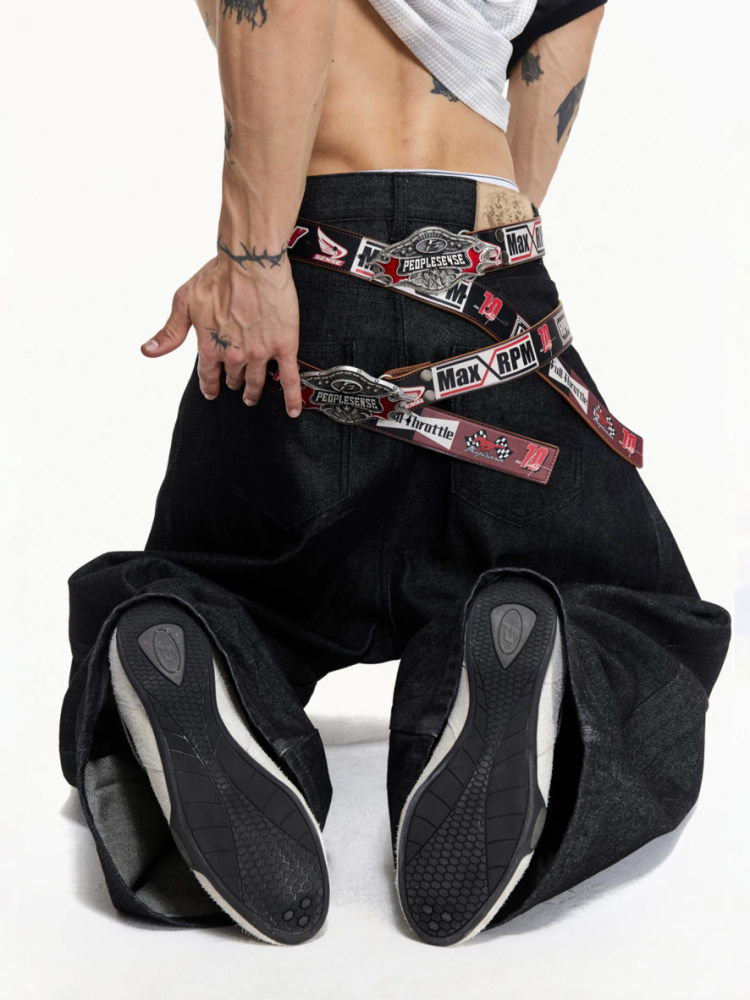 Vintage Motorcycle Style Alloy Buckle Cowhide Belt【s0000016461】