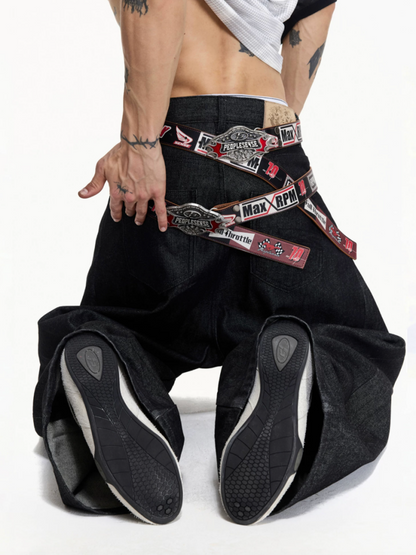 Vintage Motorcycle Style Alloy Buckle Cowhide Belt【s0000016461】