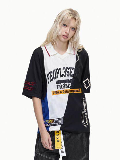 American Contrast Panel Short Sleeve Polo Shirt【s0000016464】