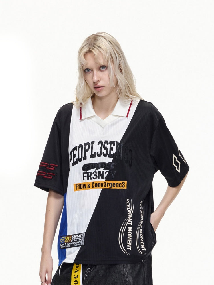 American Contrast Panel Short Sleeve Polo Shirt【s0000016464】