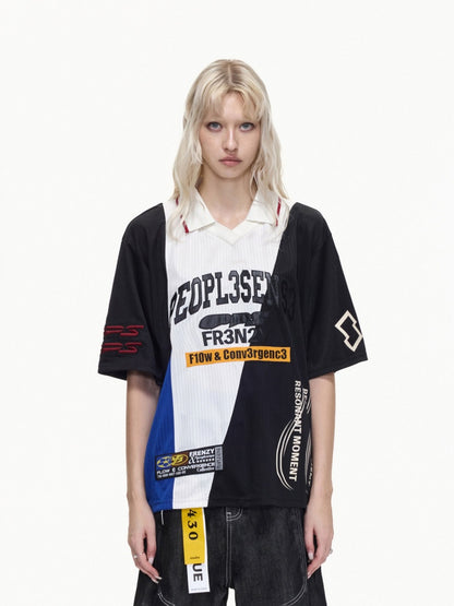 American Contrast Panel Short Sleeve Polo Shirt【s0000016464】