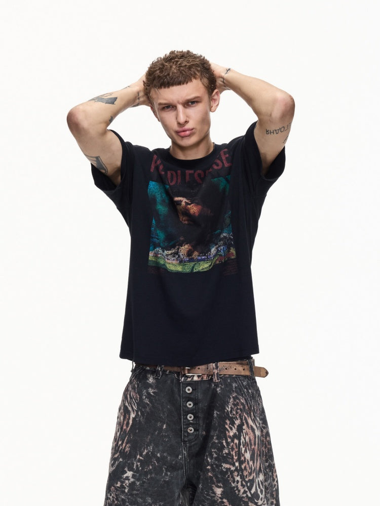 Football Distressed Short Sleeve T-Shirt【s0000016466】