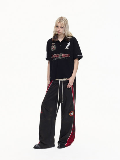 Detachable Fur Collar Soccer No. 10 Badge Embroidered Short Sleeve Polo Shirt【s0000016469】