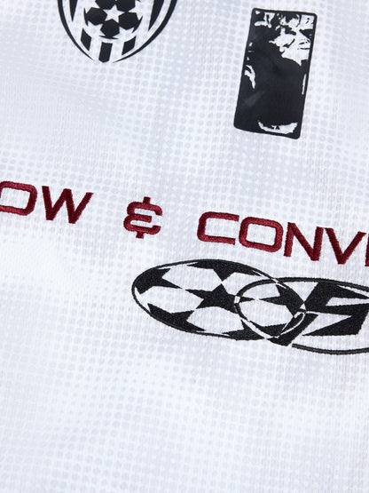 Restructured Jersey Printed Soccer Double Placket Mesh Polo Shirt【s0000016470】