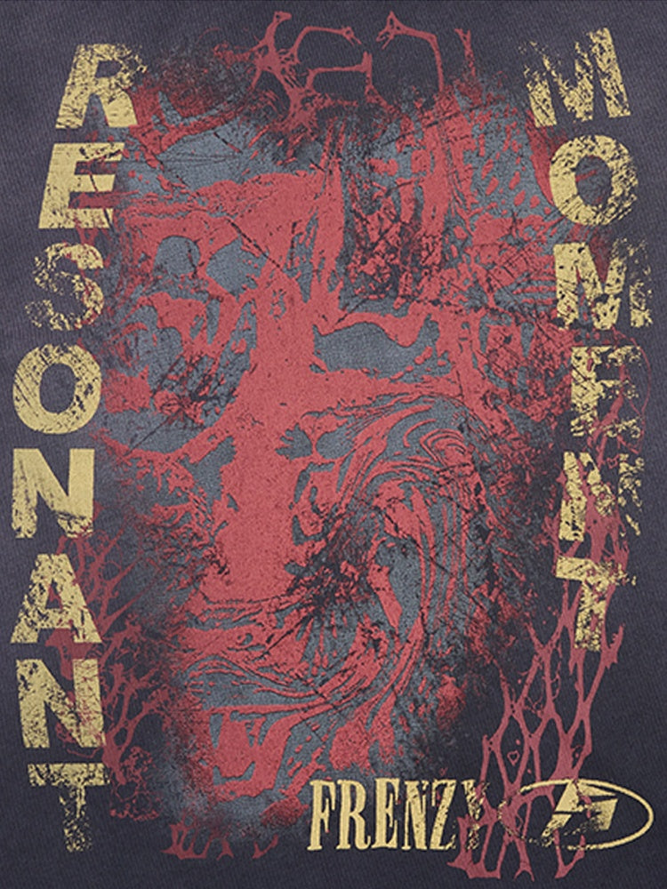 Vintage Spray Screen Print Short Sleeve T-Shirt【s0000016471】