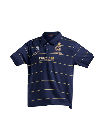 Gold Striped Badge Print Short Sleeve Polo Shirt【s0000016473】