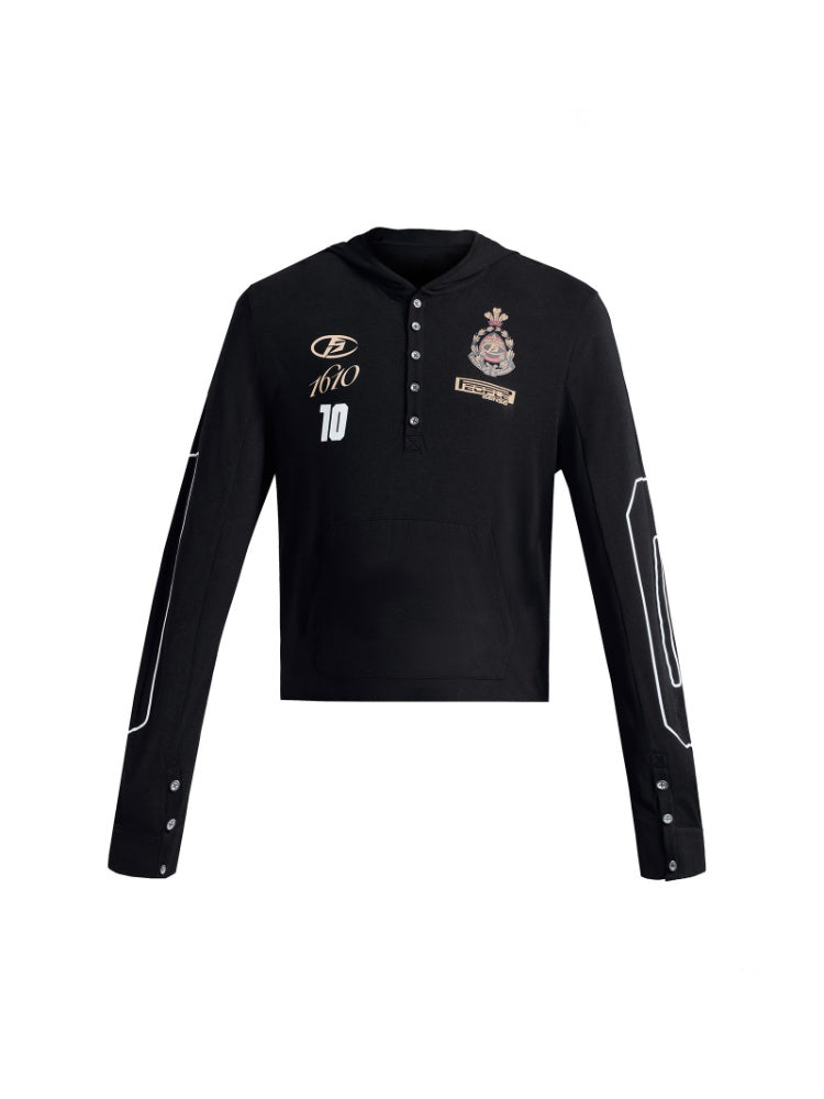 10 Badge Hoodie High Stretch Long Sleeve Jersey T-Shirt【s0000016475】