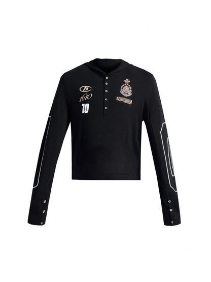 10 Badge Hoodie High Stretch Long Sleeve Jersey T-Shirt【s0000016475】