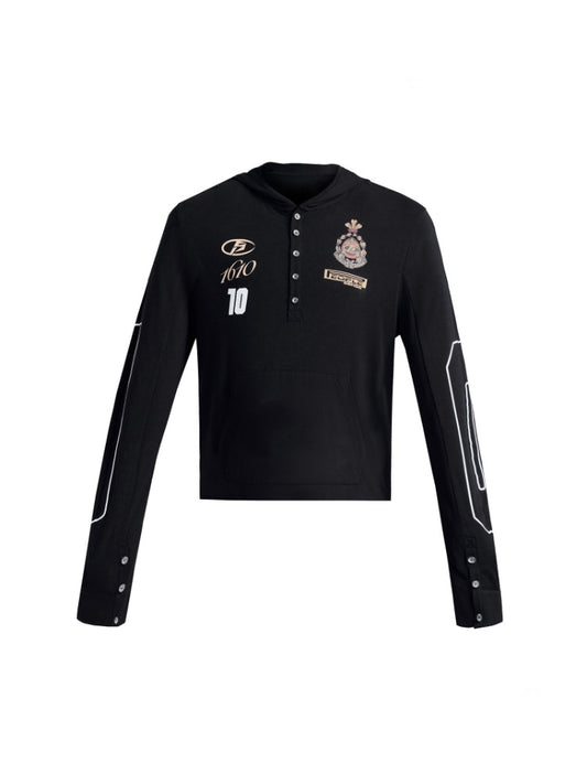 10 Badge Hoodie High Stretch Long Sleeve Jersey T-Shirt【s0000016475】