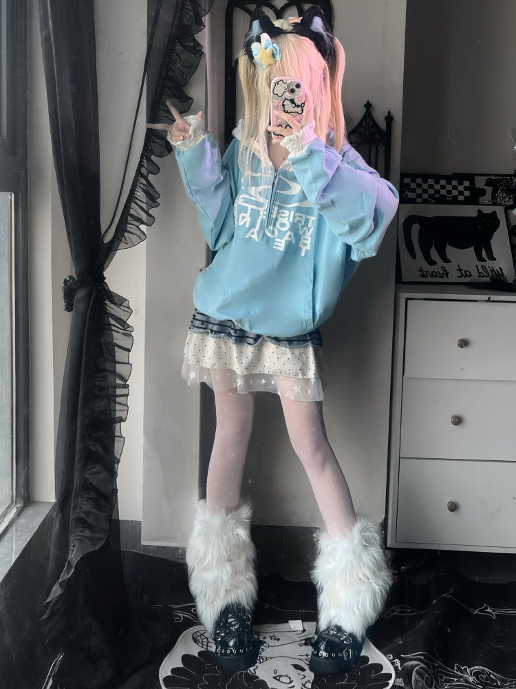Sports Lace Stitching Long Sleeve Hoodie【s0000016479】