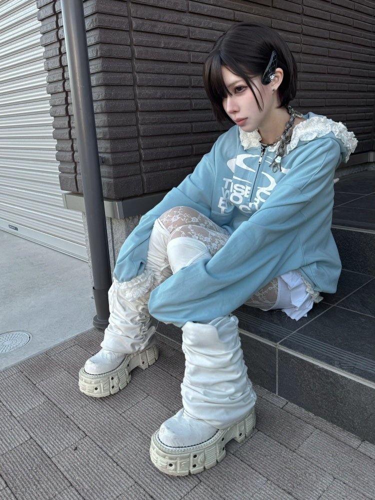 Sports Lace Stitching Long Sleeve Hoodie【s0000016479】