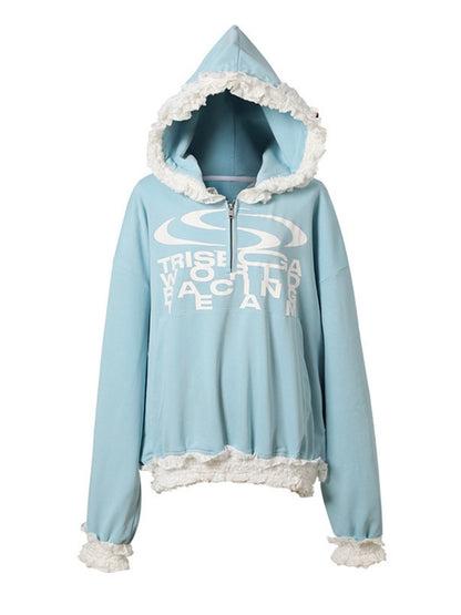 Sports Lace Stitching Long Sleeve Hoodie【s0000016479】