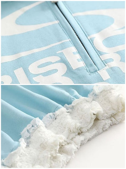 Sports Lace Stitching Long Sleeve Hoodie【s0000016479】
