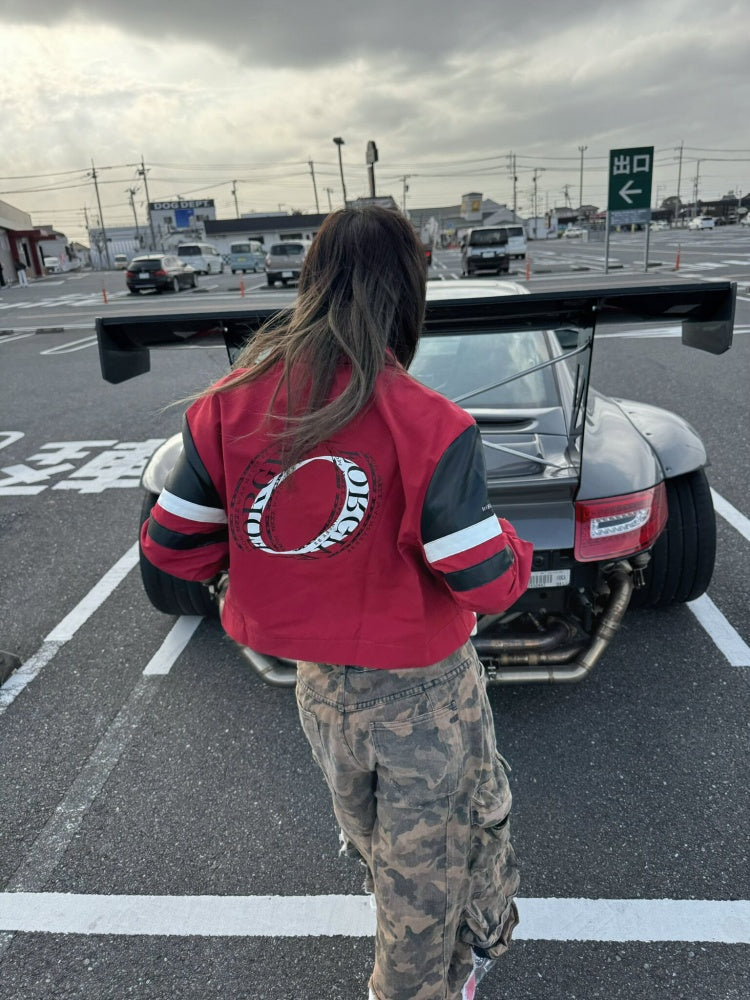 Spice Girl Leather Stitch work Embroidered Racing Suit Biker Jacket【s0000016480】