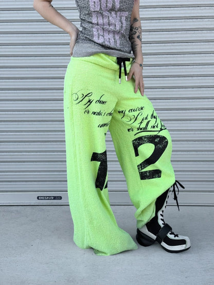 Towel Drawstring Printed Hoop Sweat Pants【s0000016485】