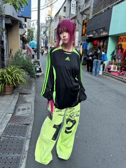 Towel Drawstring Printed Hoop Sweat Pants【s0000016485】