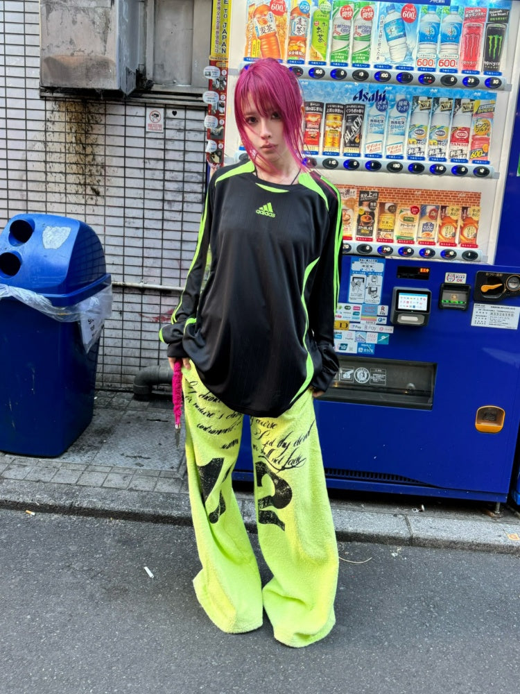 Towel Drawstring Printed Hoop Sweat Pants【s0000016485】