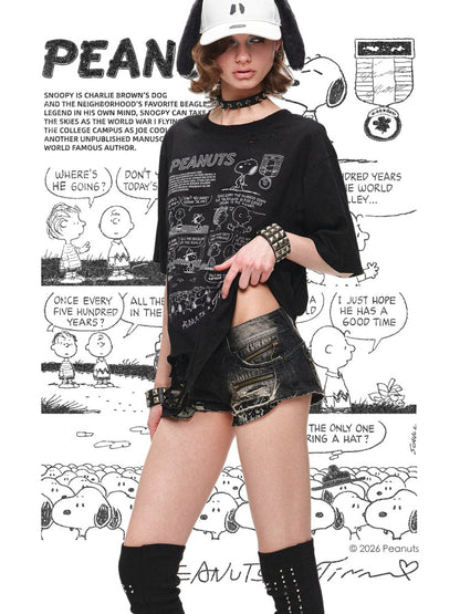 Old Zipper Hole Worn Out Slim Denim Hot Pants 【s0000016582】