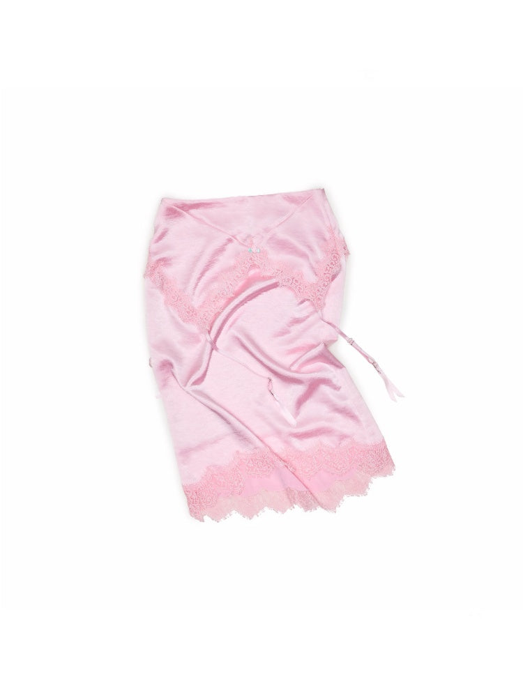 Asymmetrical Deconstructed Satin Slim-Fit Midi Skirt【s0000016588】