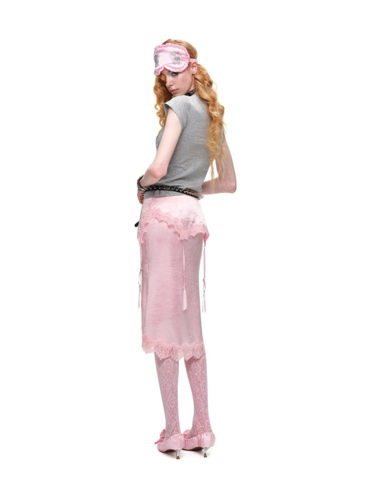 Asymmetrical Deconstructed Satin Slim-Fit Midi Skirt【s0000016588】