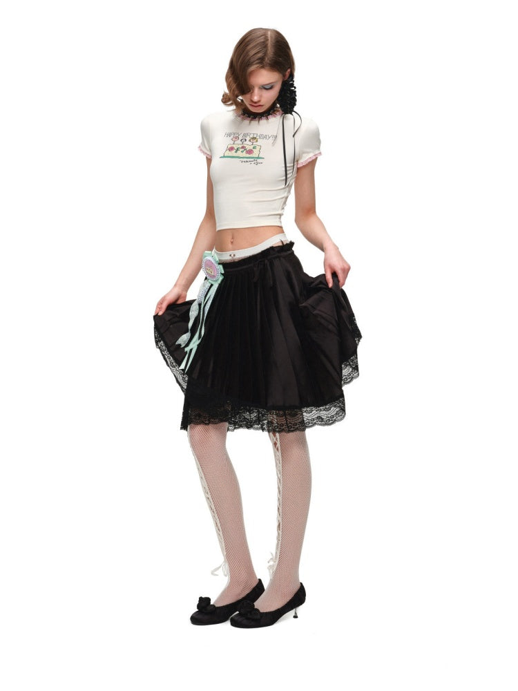 1JINN STUDIOx SNOOPY Collaboration Printed Lace T-Shirt【s0000016589】