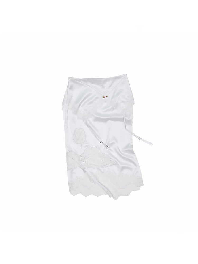 1JINN STUDIOx SNOOPY Collaboration Lace Satin Skirt【s0000016590】
