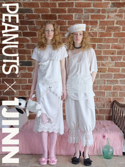 1JINN STUDIOx SNOOPY Collaboration Lace Satin Skirt【s0000016590】