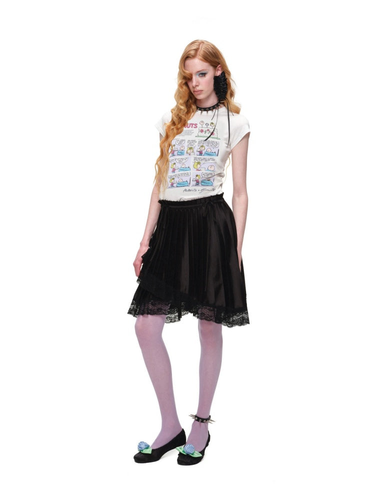1JINN STUDIOxSNOOPY Collaboration Print Basic Short Sleeved T-Shirt【s0000016592】
