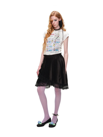 1JINN STUDIOxSNOOPY Collaboration Print Basic Short Sleeved T-Shirt【s0000016592】