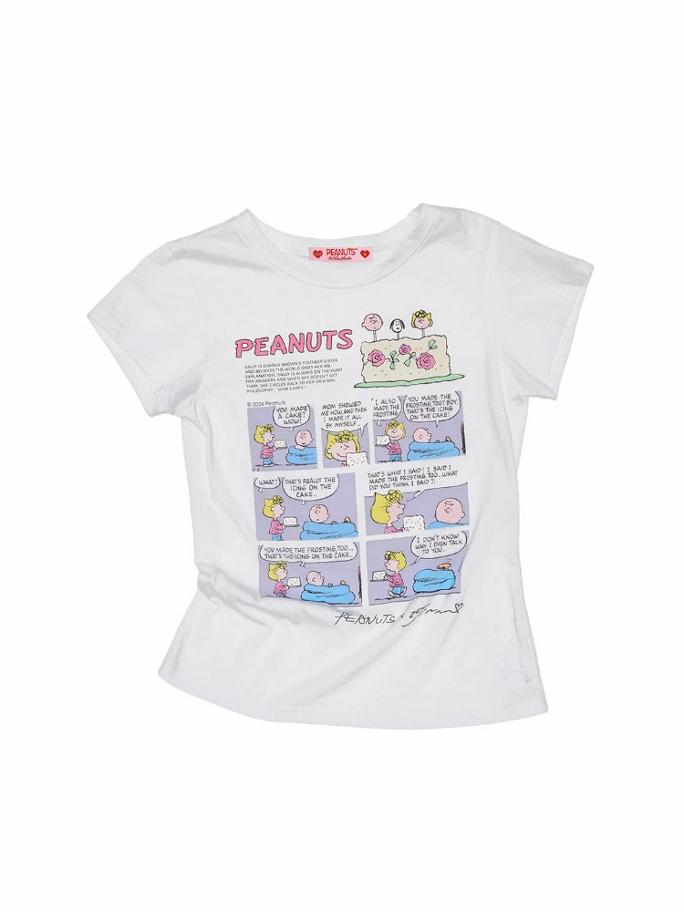 1JINN STUDIOxSNOOPY Collaboration Print Basic Short Sleeved T-Shirt【s0000016592】