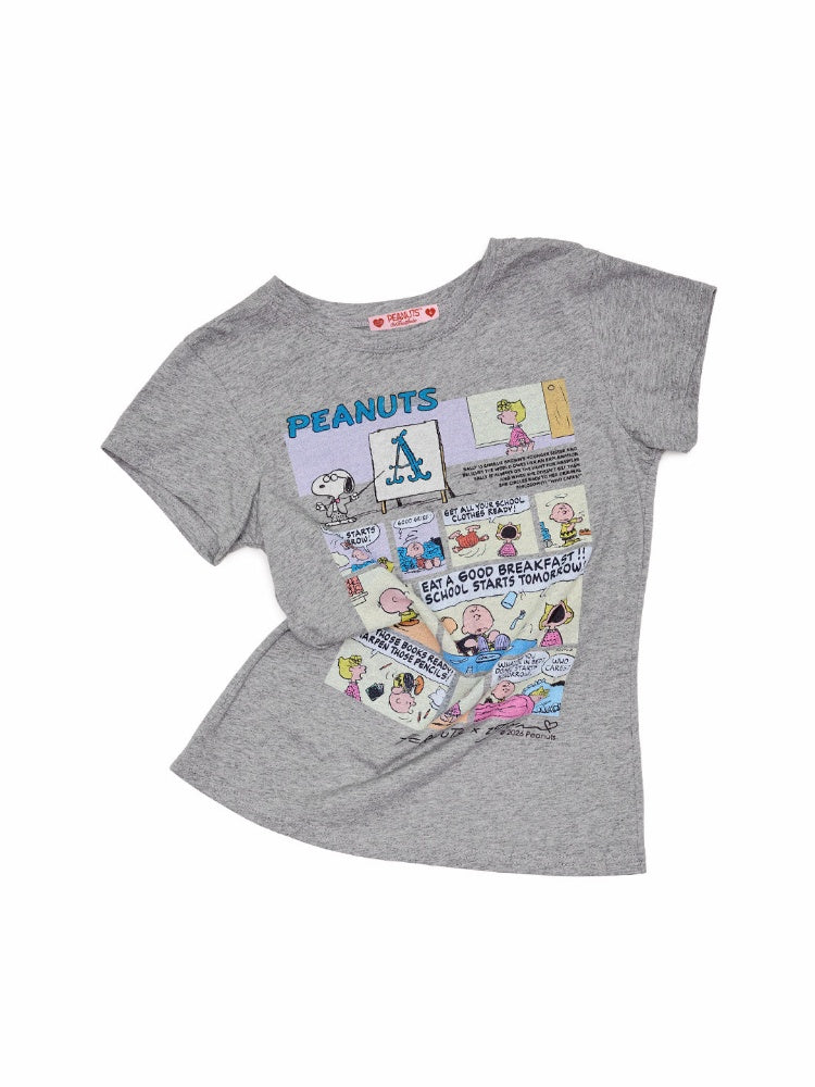 1JINN STUDIOxSNOOPY Collaboration Print Basic Short Sleeved T-Shirt【s0000016592】