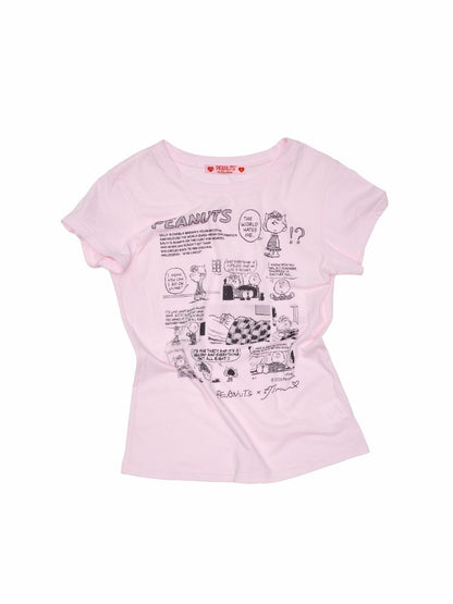 1JINN STUDIOxSNOOPY Collaboration Print Basic Short Sleeved T-Shirt【s0000016592】