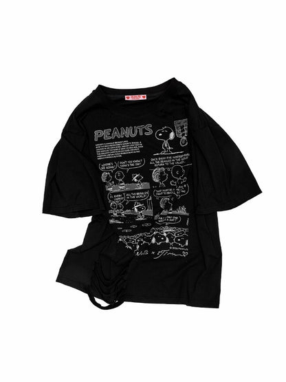 1JINN STUDIOx SNOOPY Collaboration Print Loose Short Sleeves T-Shirt【s0000016593】