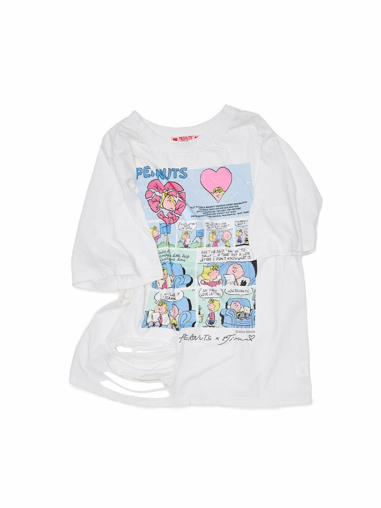 1JINN STUDIOx SNOOPY Collaboration Print Loose Short Sleeves T-Shirt【s0000016593】