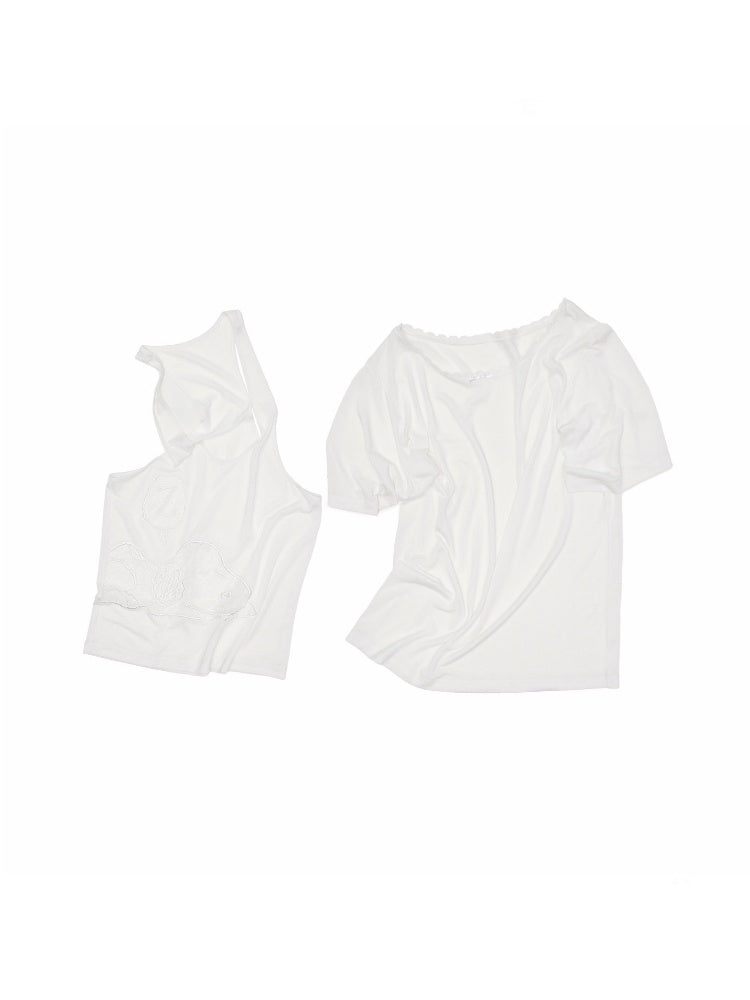 1JINN STUDIOx SNOOPY Collaboration Two-Piece Loose T-Shirt【s0000016594】