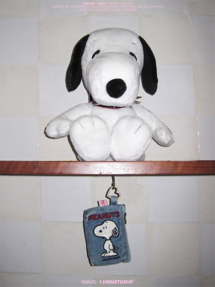 1JINN STUDIOx SNOOPY Collaboration Embroidered Denim Coin Purse【s0000016596】