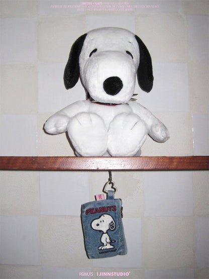 1JINN STUDIOx SNOOPY Collaboration Embroidered Denim Coin Purse【s0000016596】
