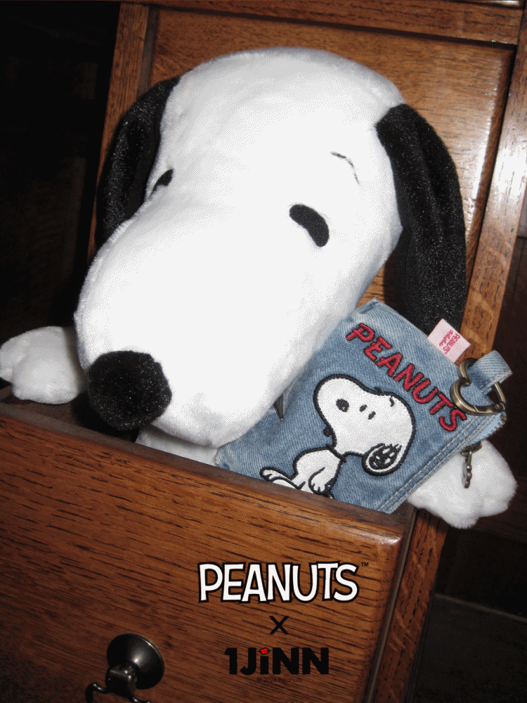 1JINN STUDIOx SNOOPY Collaboration Embroidered Denim Coin Purse【s0000016596】