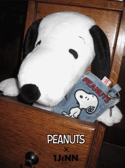 1JINN STUDIOx SNOOPY Collaboration Embroidered Denim Coin Purse【s0000016596】