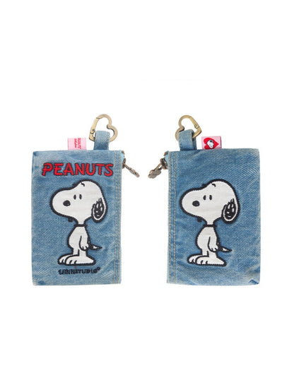 1JINN STUDIOx SNOOPY Collaboration Embroidered Denim Coin Purse【s0000016596】