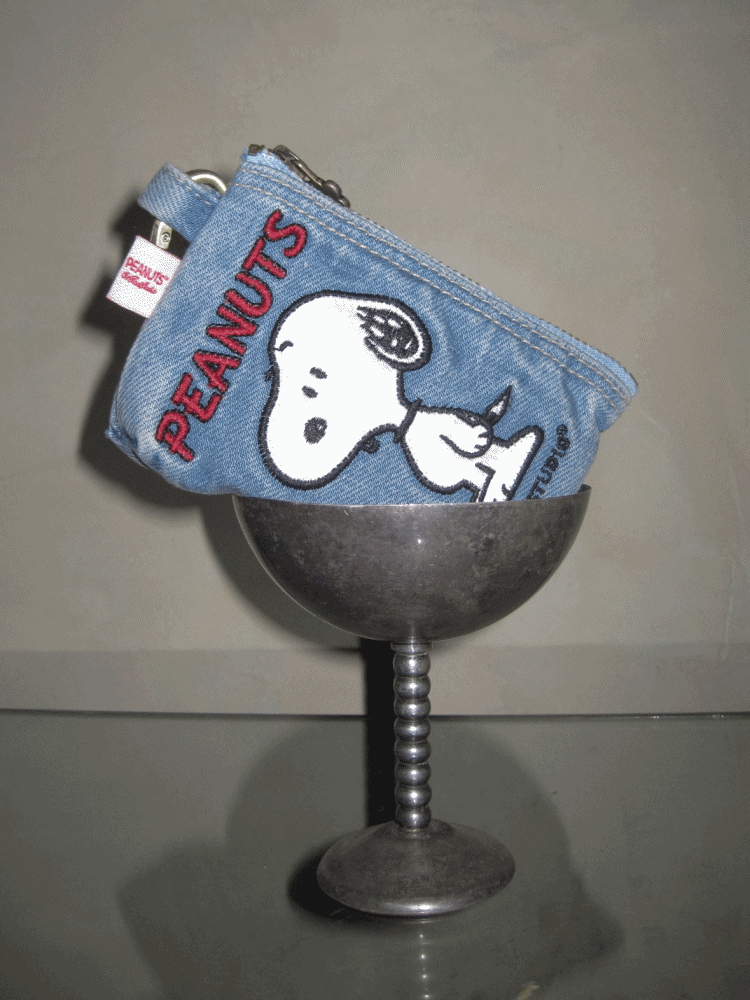1JINN STUDIOx SNOOPY Collaboration Embroidered Denim Coin Purse【s0000016596】