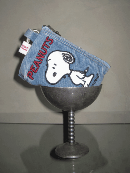 1JINN STUDIOx SNOOPY Collaboration Embroidered Denim Coin Purse【s0000016596】